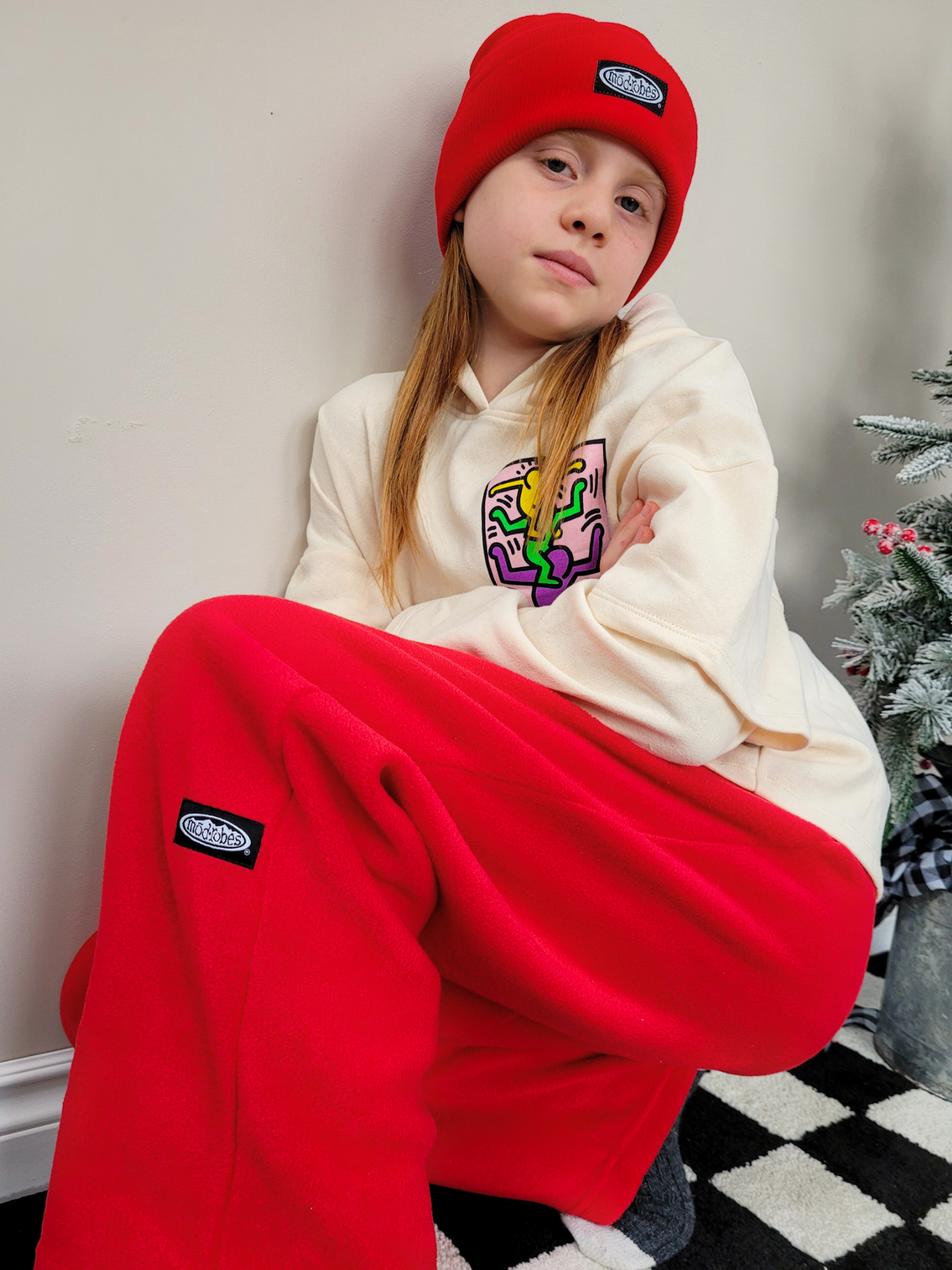 Kids Red Fleece Pants