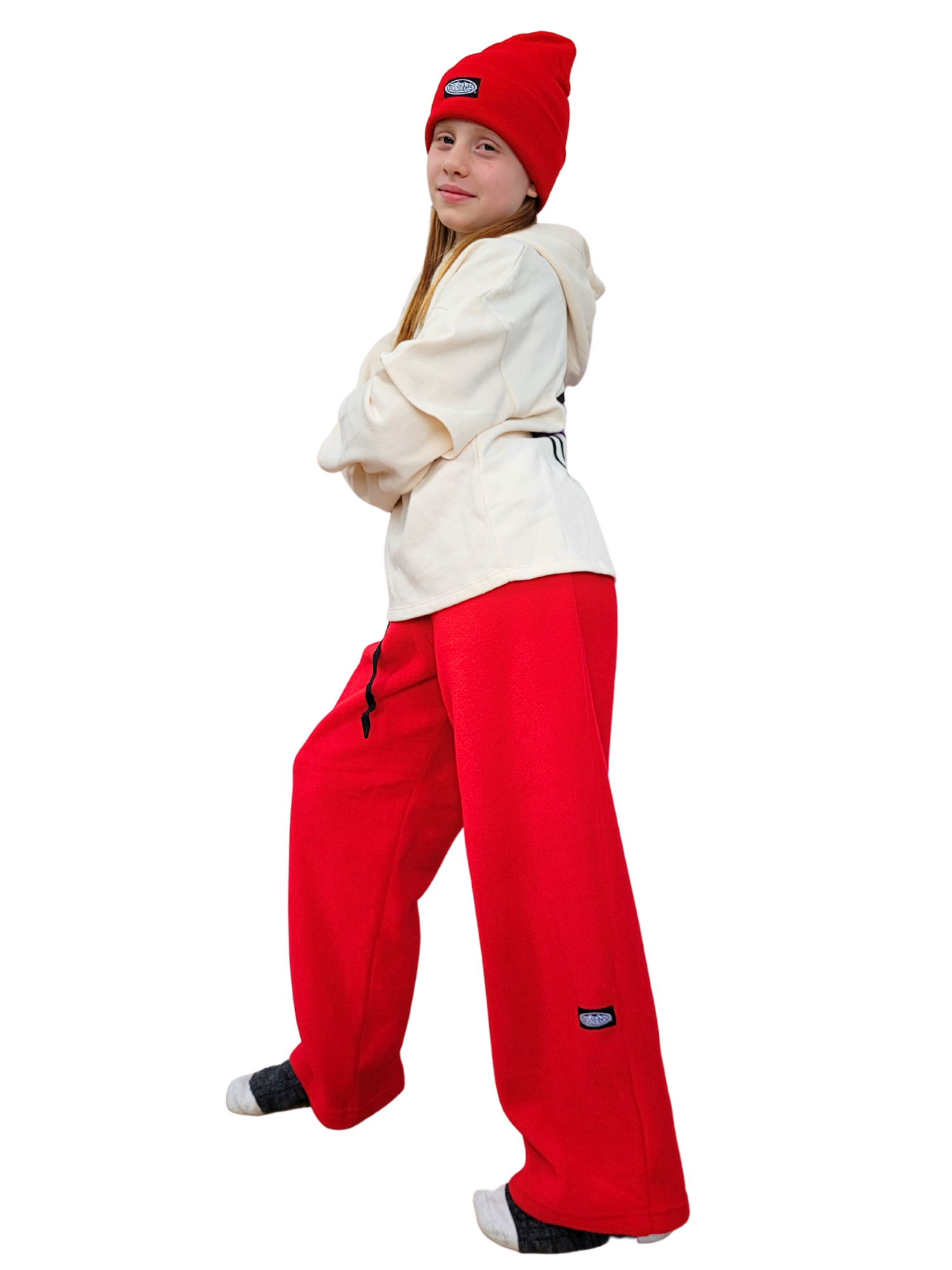 Kids Red Fleece Pants