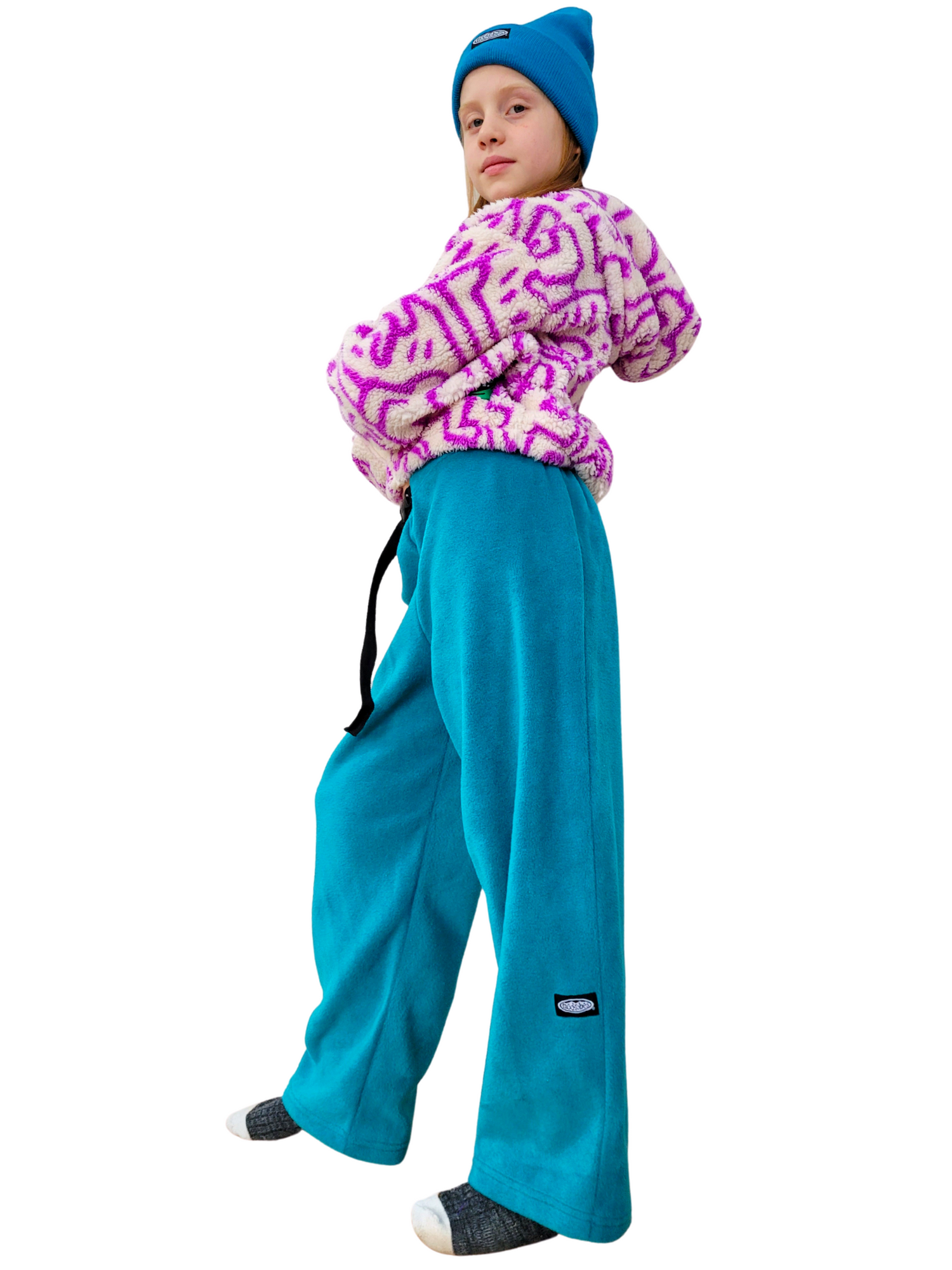 Kids Teal Fleece Pants
