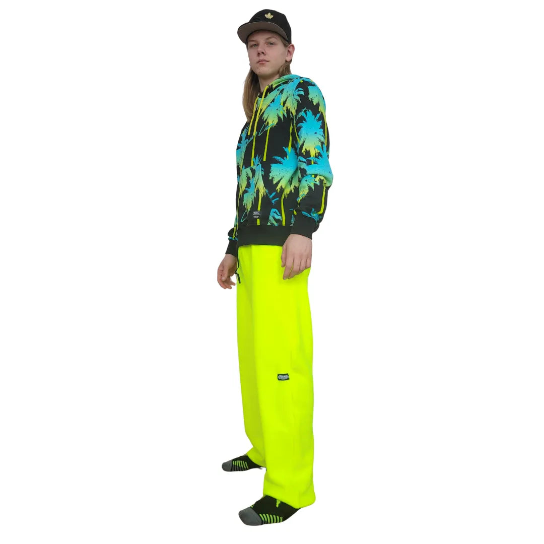 Adult Neon Yellow Fleece Pants