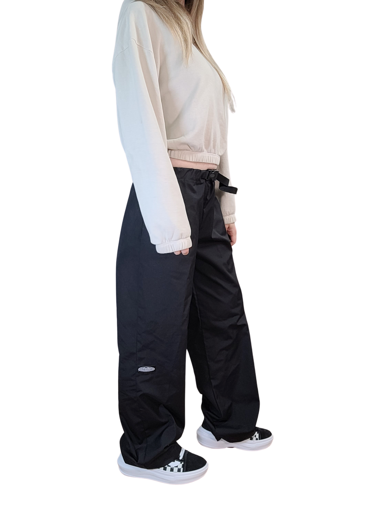 Adult Black Wideleg Pants