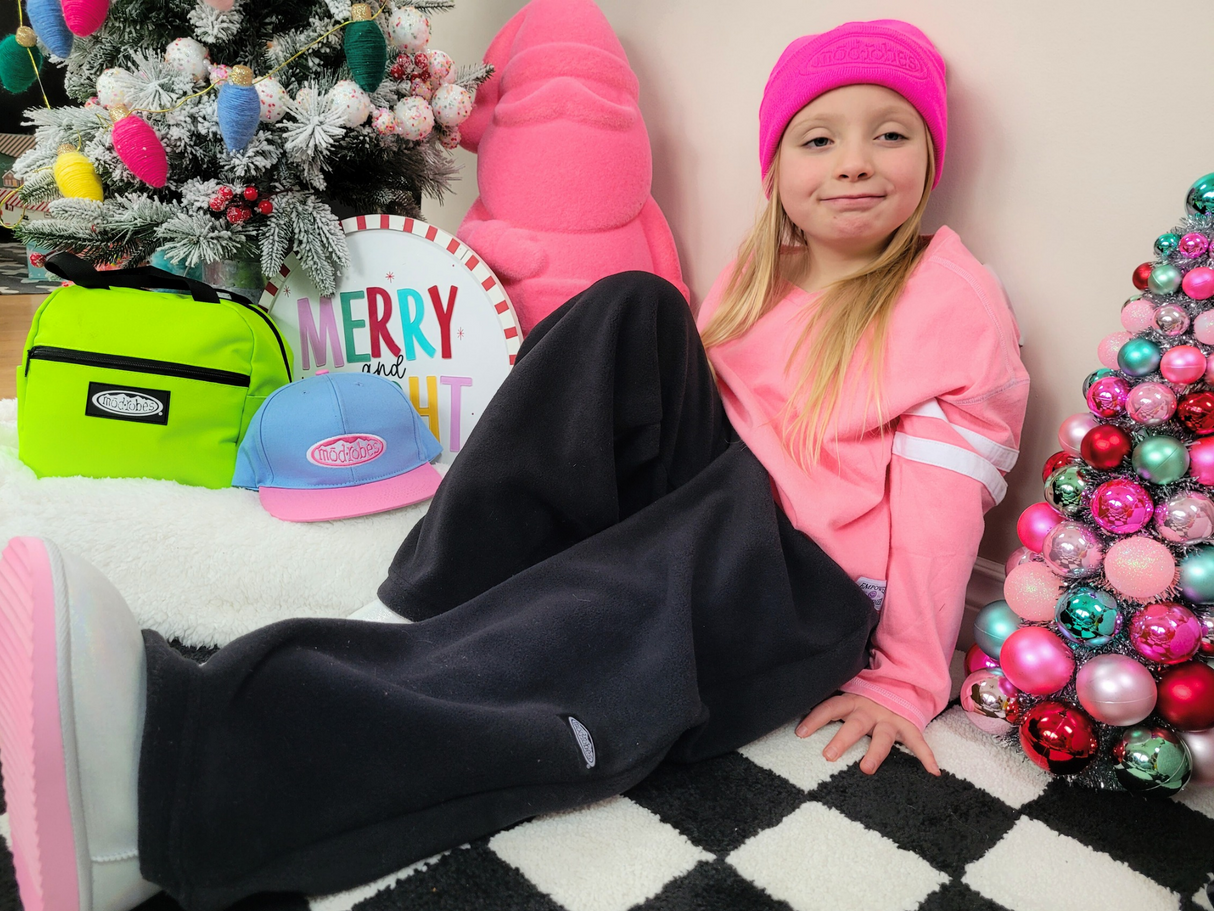 Kids Black Fleece Pants