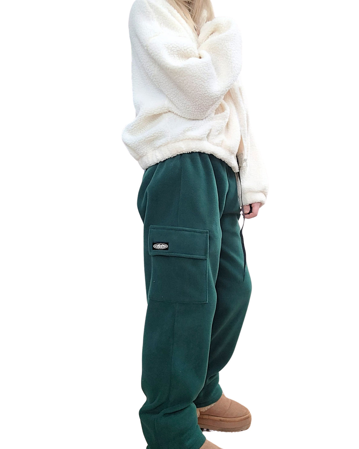 Adult Forest Green Cargo Fleece Pants
