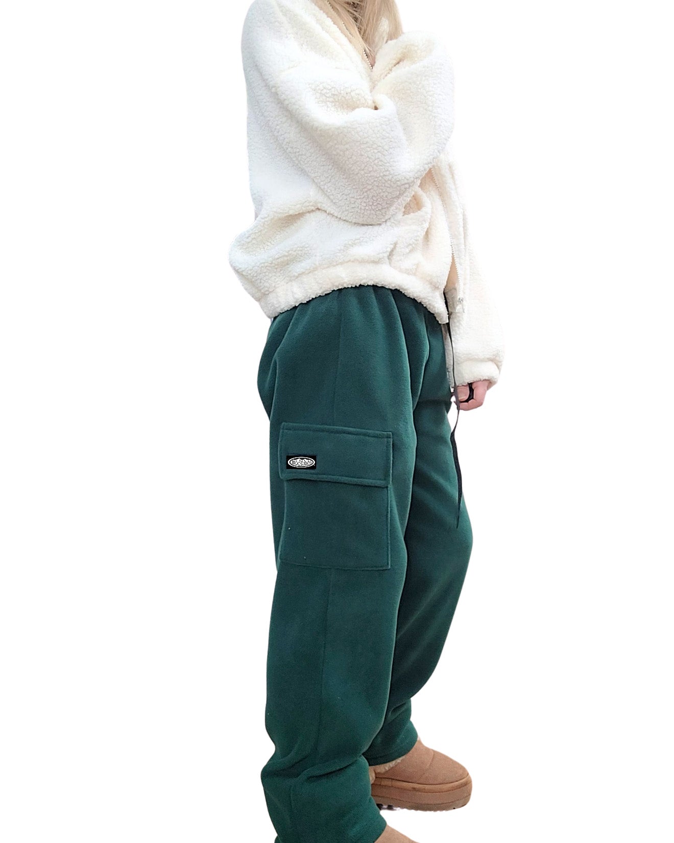 Adult Forest Green Cargo Fleece Pants