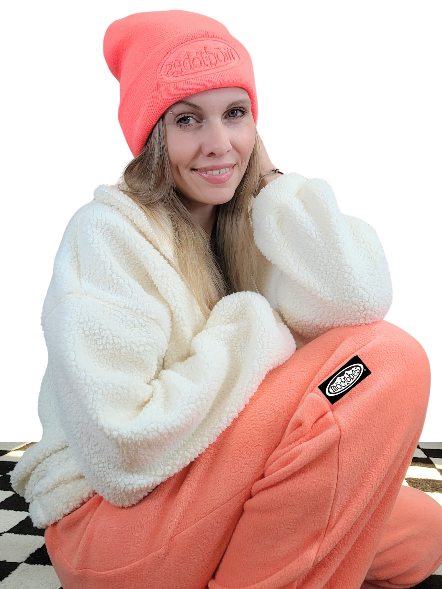 Adult Fleece Fuzzy Peach image 0