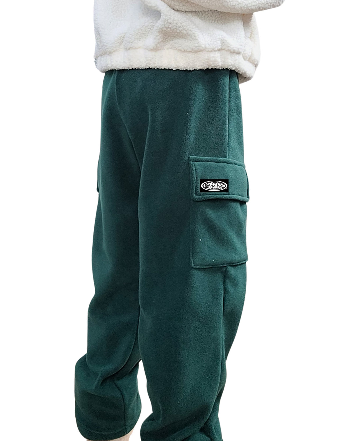 Adult Forest Green Cargo Fleece Pants