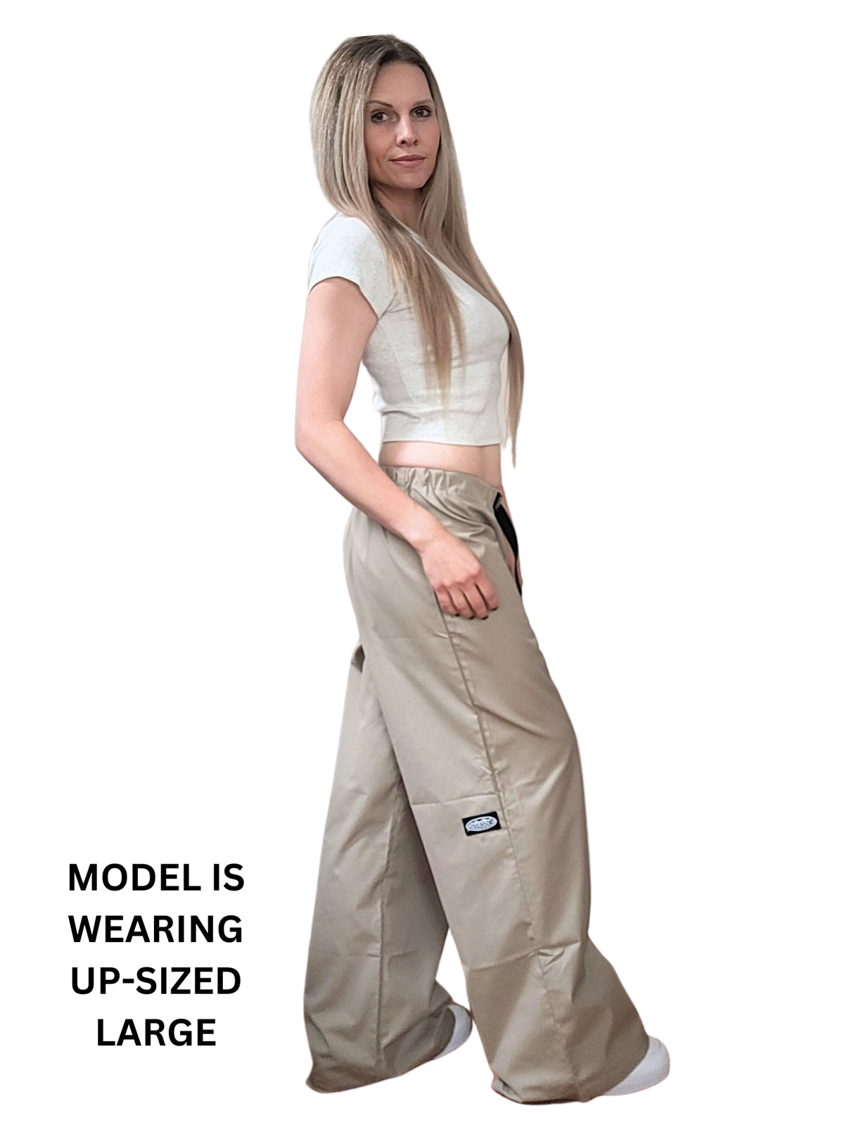 Adult Beige Wideleg Pants