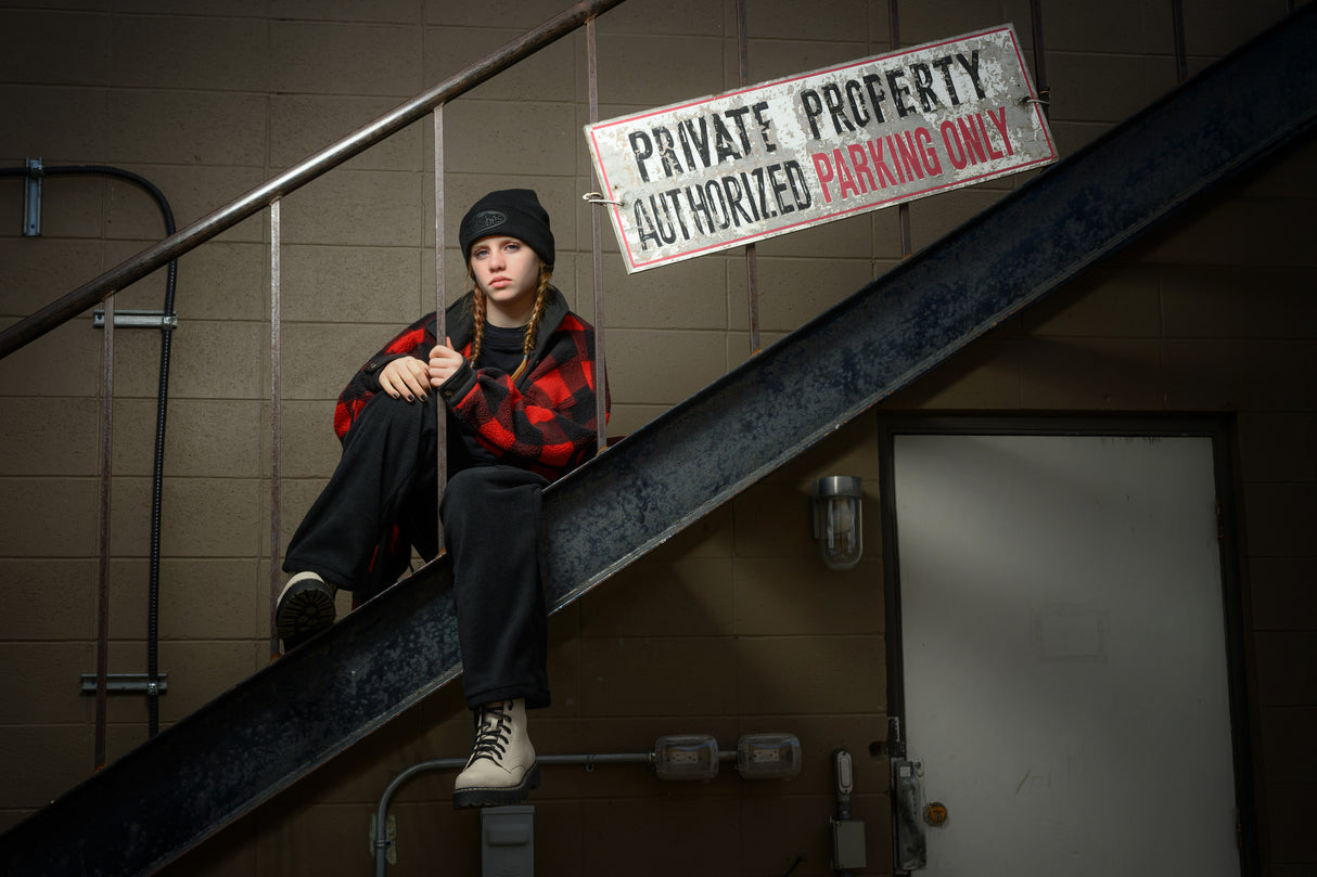 Adult Black Cargo Fleece Pants