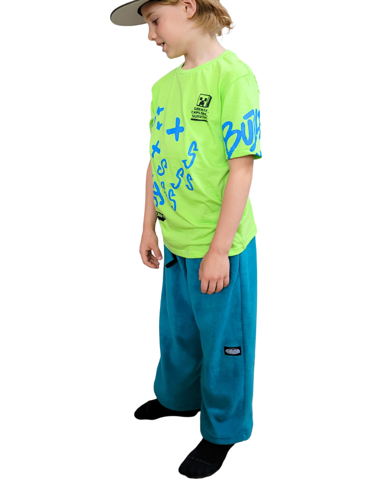 Kids Teal Fleece Pants