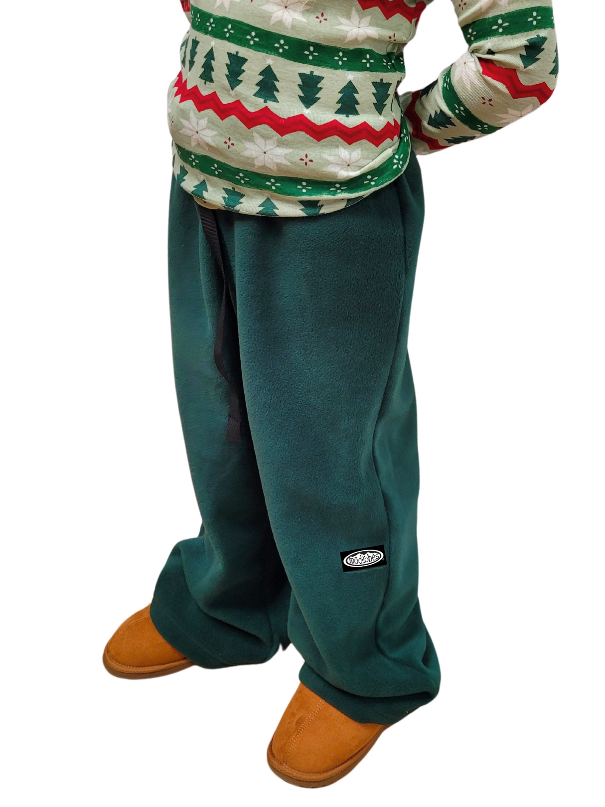 Kids Forest Green Fleece Pants