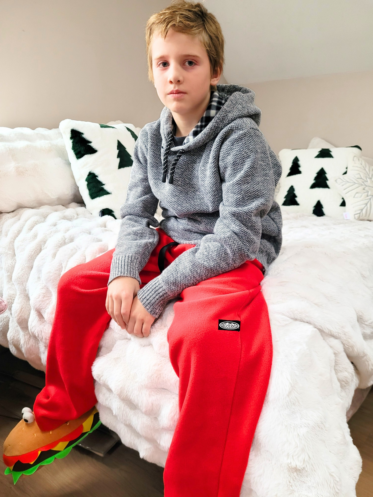 Kids Red Fleece Pants