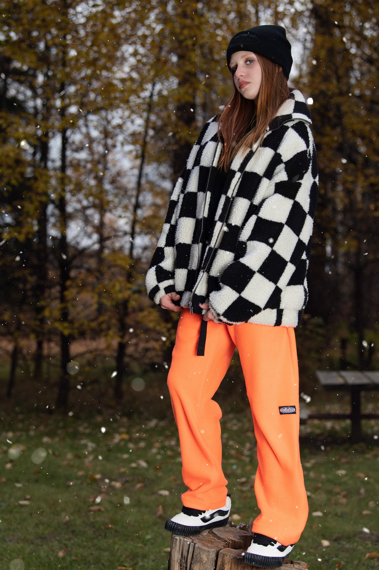 Adult Orange Fleece Pants