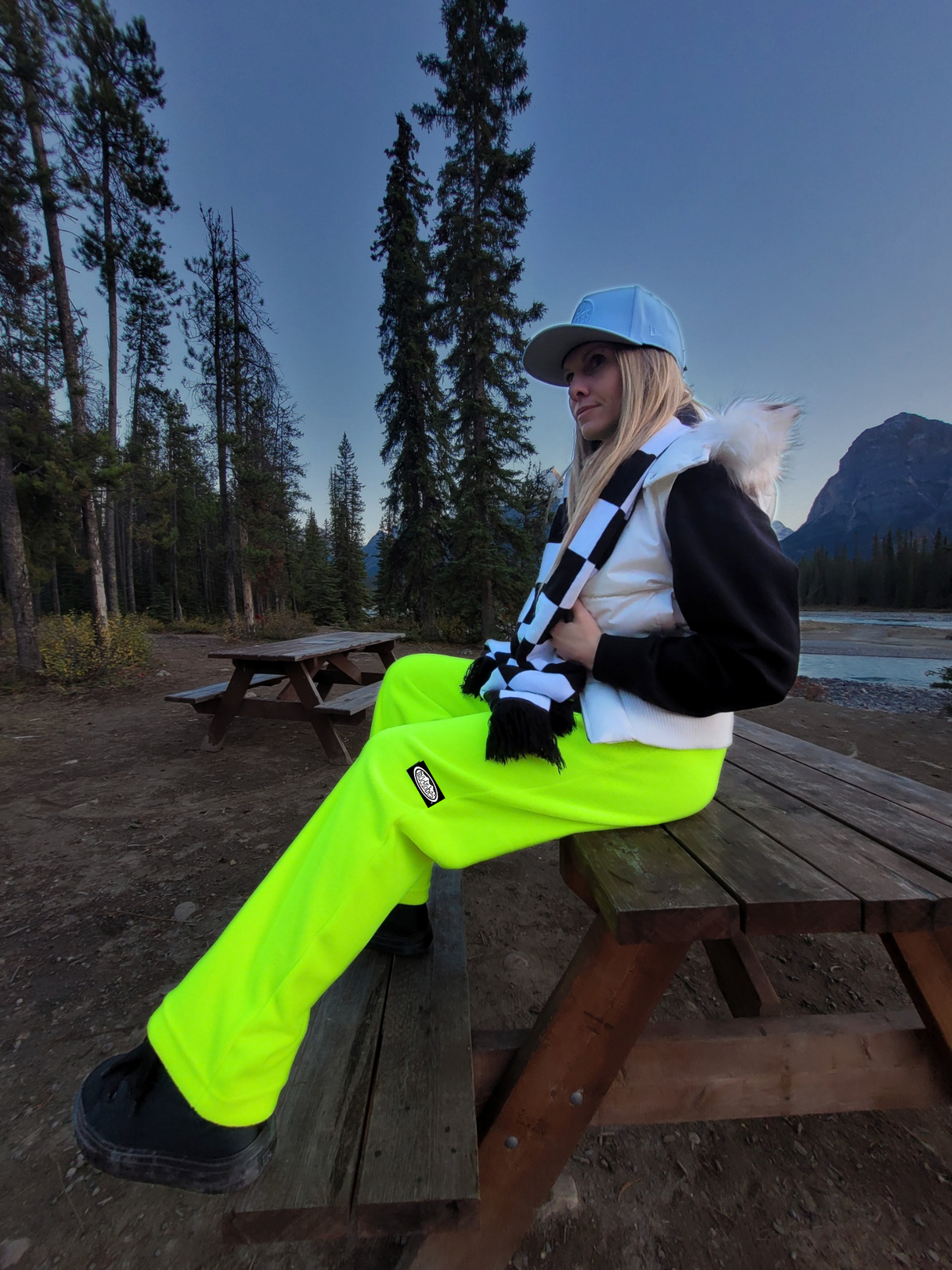 Adult Neon Yellow Fleece Pants