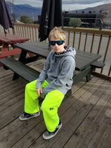 Kids Neon Yellow Fleece Pants