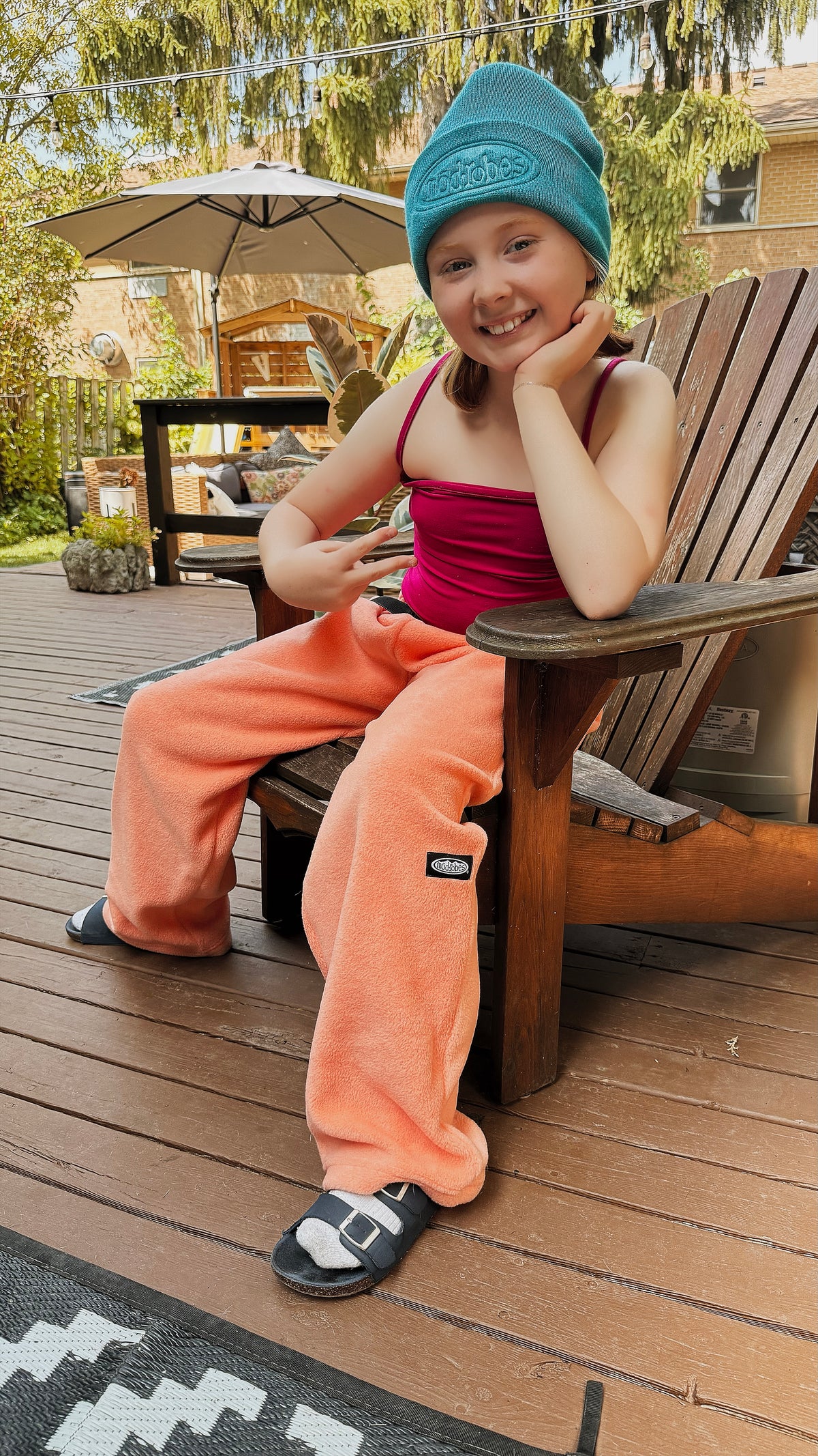 Kids Fuzzy Peach Fleece Pants